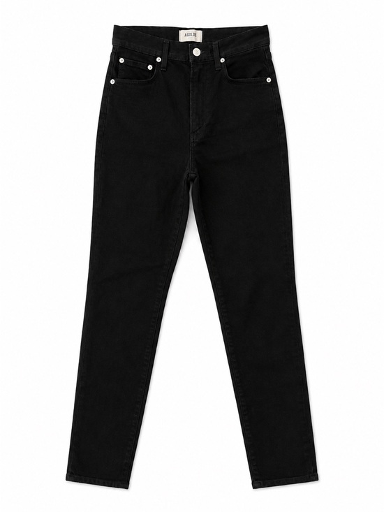 Agolde Denim - AGOLDE Roxanne High Rise Skinny Jeans Black Stretch Denim Size 26